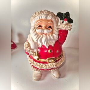MCM Spaghetti Santa Coin Bank - Cute jolly Vintage Christmas Collectible Claus